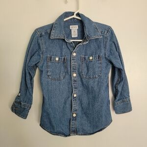 Carter's Toddler 3T Denim Button Long Sleeve Shirt